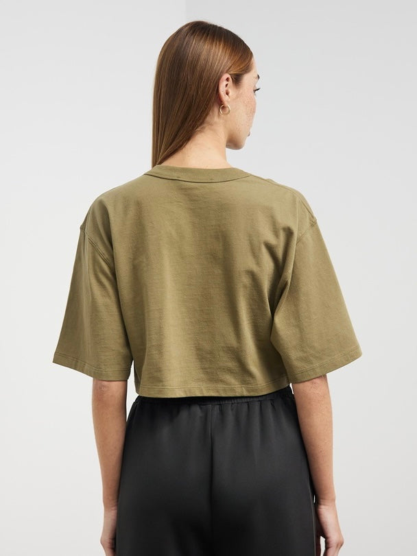 Pierre Crop Tee  Sicillian Olive