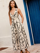 Vietri Plunged Panelled Midi Dress