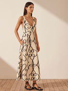 Vietri Plunged Panelled Midi Dress