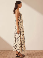 Vietri Plunged Panelled Midi Dress