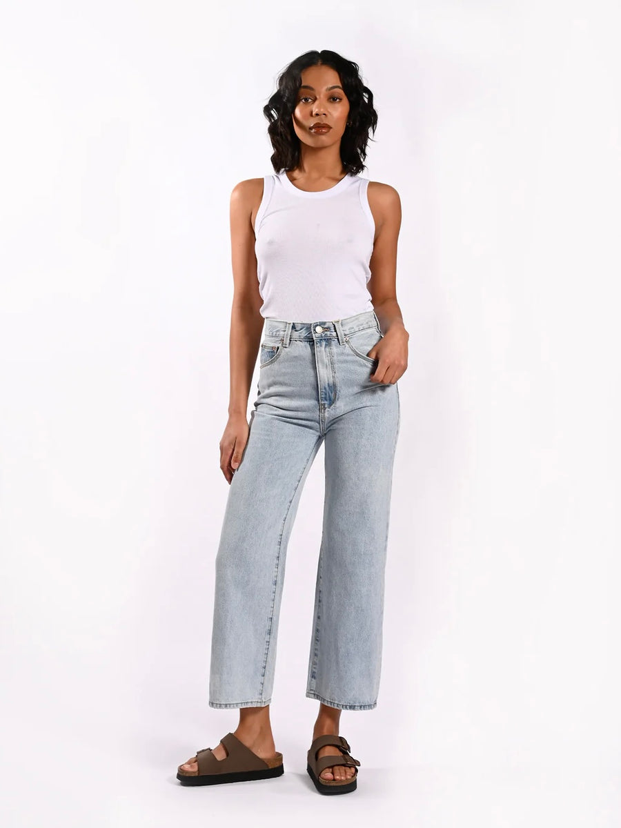 Hi Wide Mum Crop BAHAMA BLUE