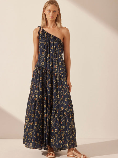 Vacance One Shoulder Tiered Maxi Dress