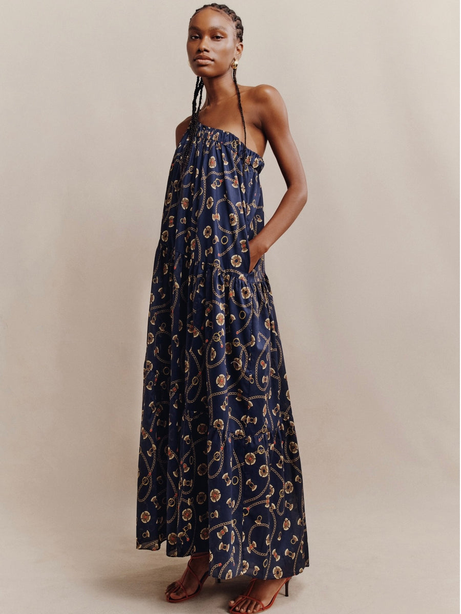 Vacance One Shoulder Tiered Maxi Dress