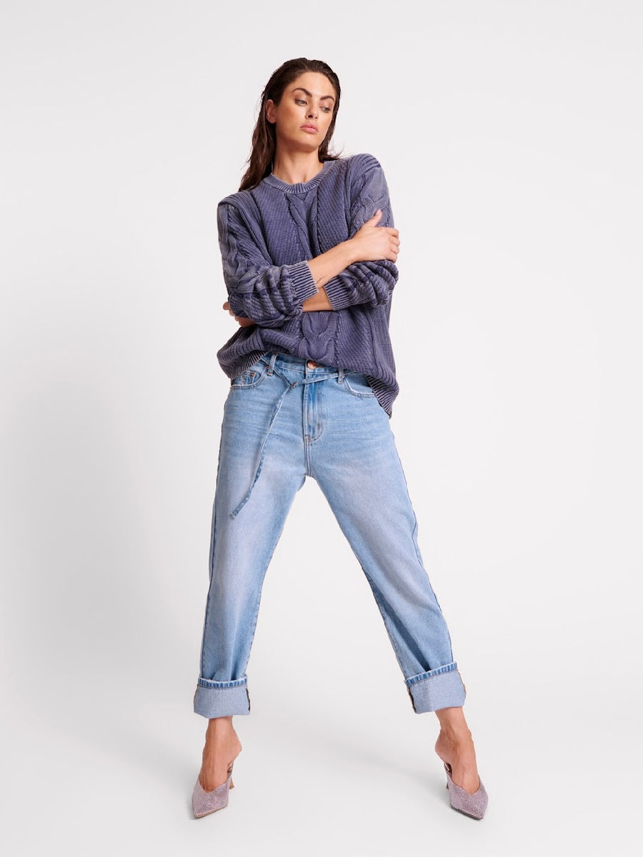 Bandit Low Waist Boyfriend Jeans Bolt Blue