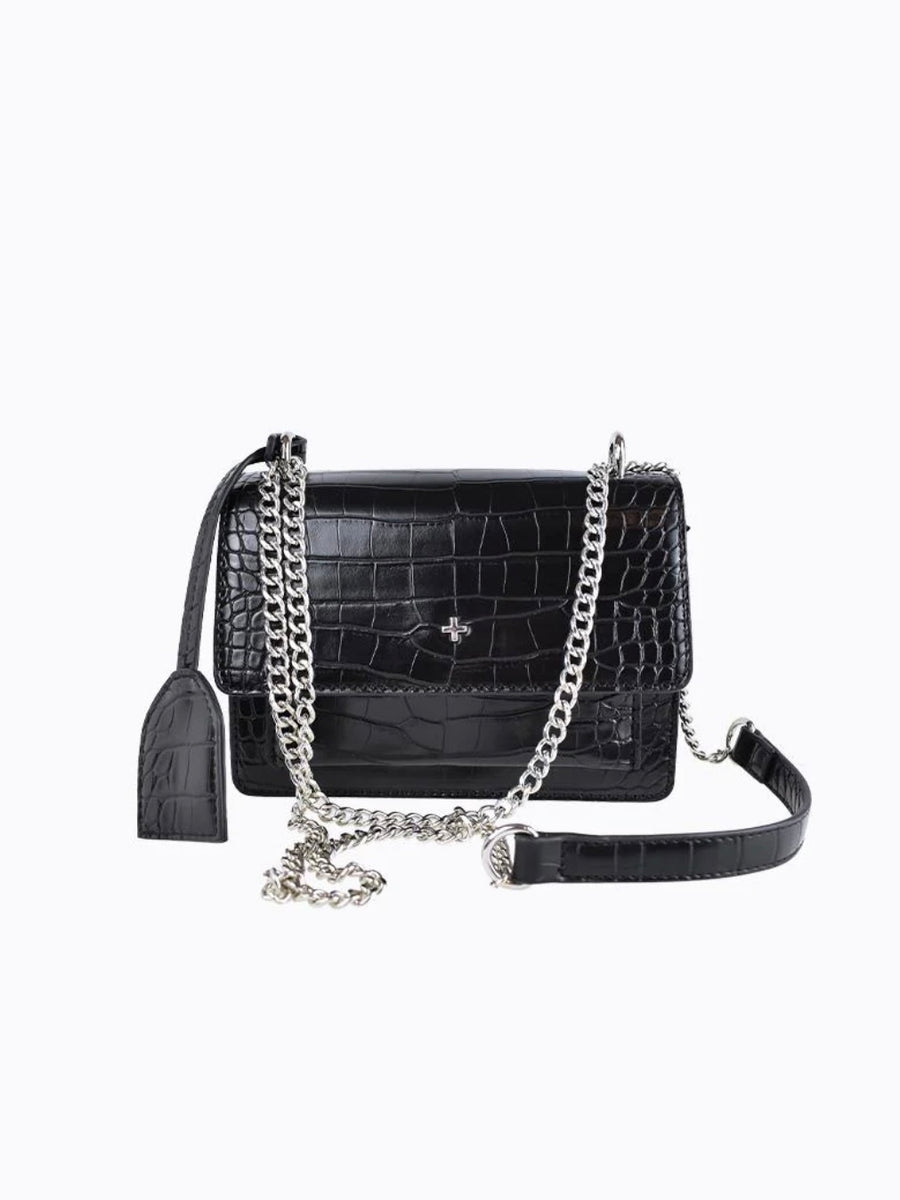 Lissy Bag Black Croc w Silver