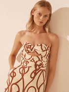 Mouillage Linen Strapless Midi Dress