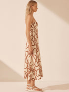 Mouillage Linen Strapless Midi Dress