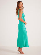 Gaia Bias Slip Midi Dress Aquamarine