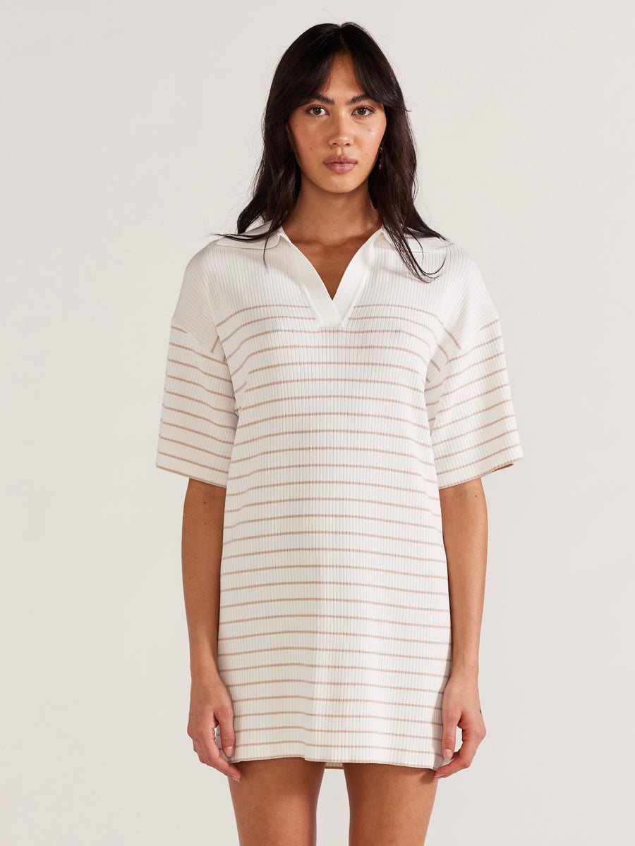 Kiana Stripe Knit Polo Dress