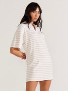 Kiana Stripe Knit Polo Dress