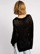 Knitted Fishnet Zip Side Sweater