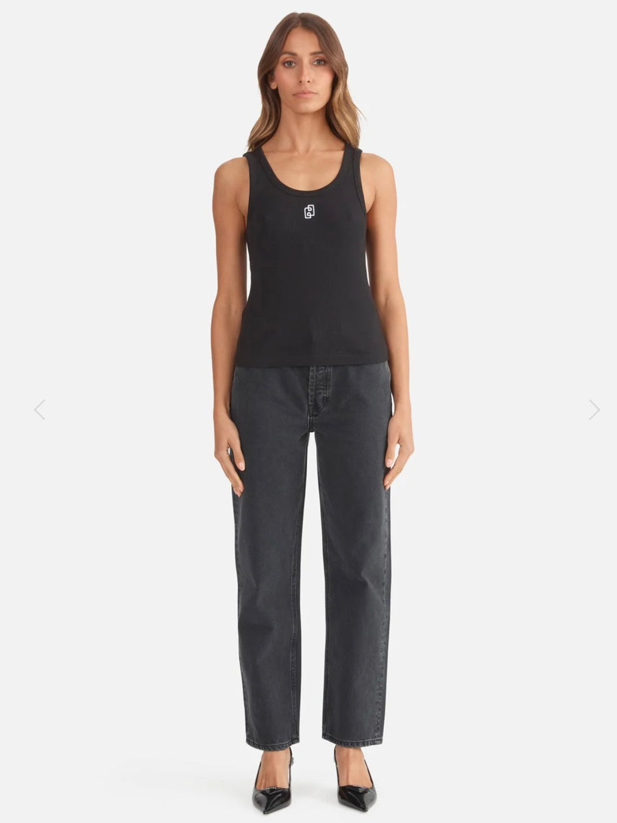 Kendall Monogram Tank Black