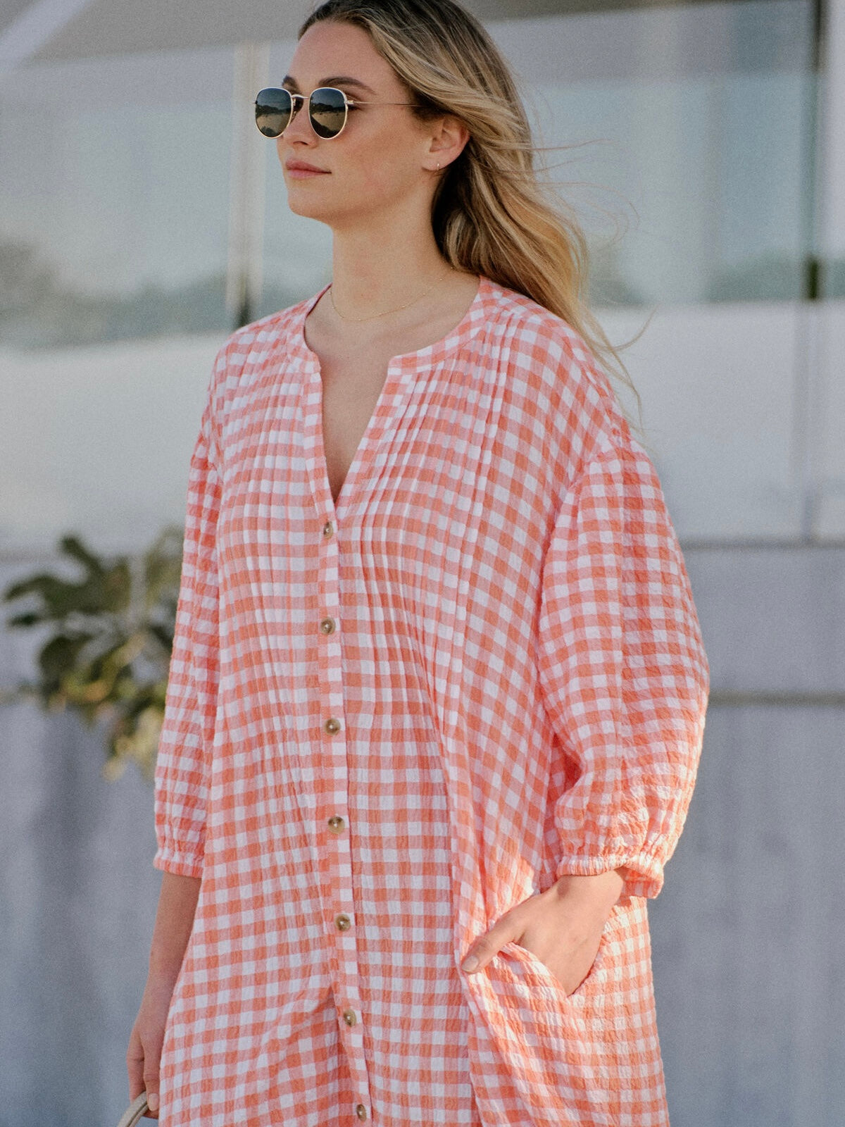 Crinkle Midi Dress