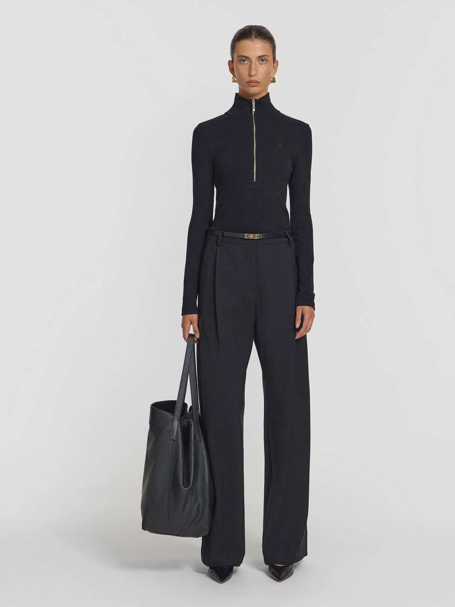 V&W Rib Turtleneck - Black