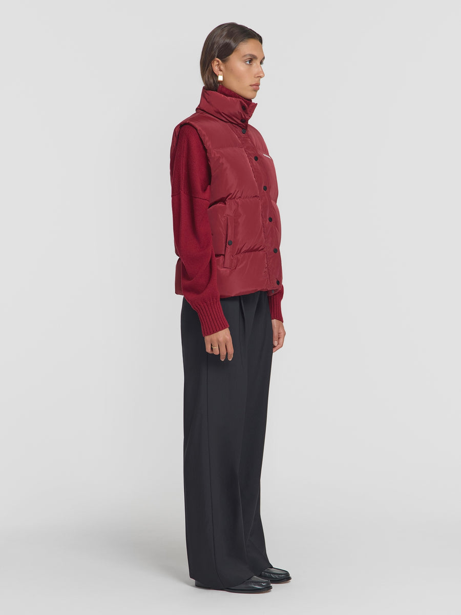 Galactic Puffer Vest - Sangria