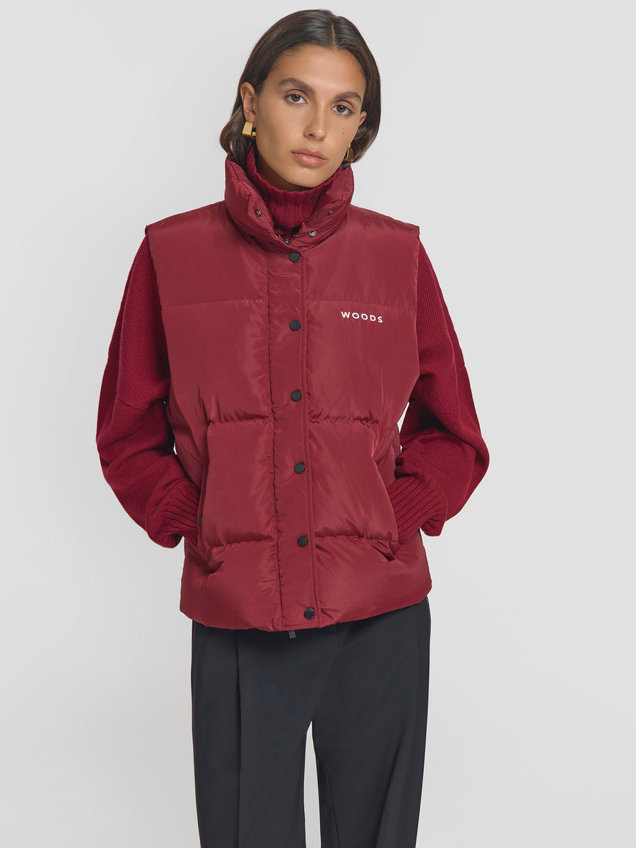 Galactic Puffer Vest - Sangria