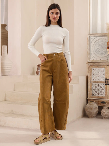 Linna Cord Barrel Leg Jean