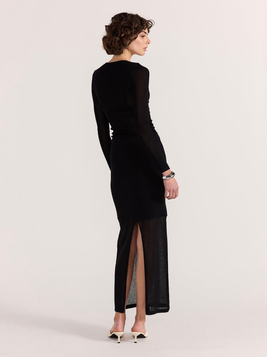 Asta Sheer Knit Midi Skirt