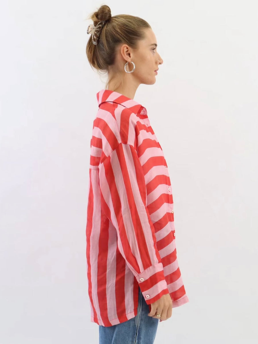 Faye Linen Shirt - Pink
