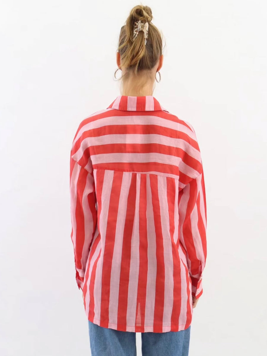 Faye Linen Shirt - Pink