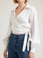 Adele Wrap Top - White