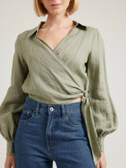 Adele Wrap Top - Sage