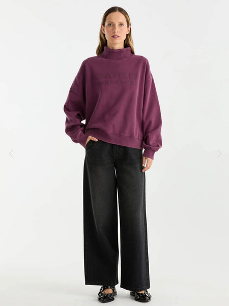 Gracie High Neck Sweater - Plum