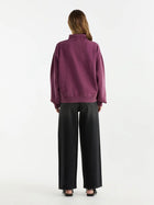 Gracie High Neck Sweater - Plum