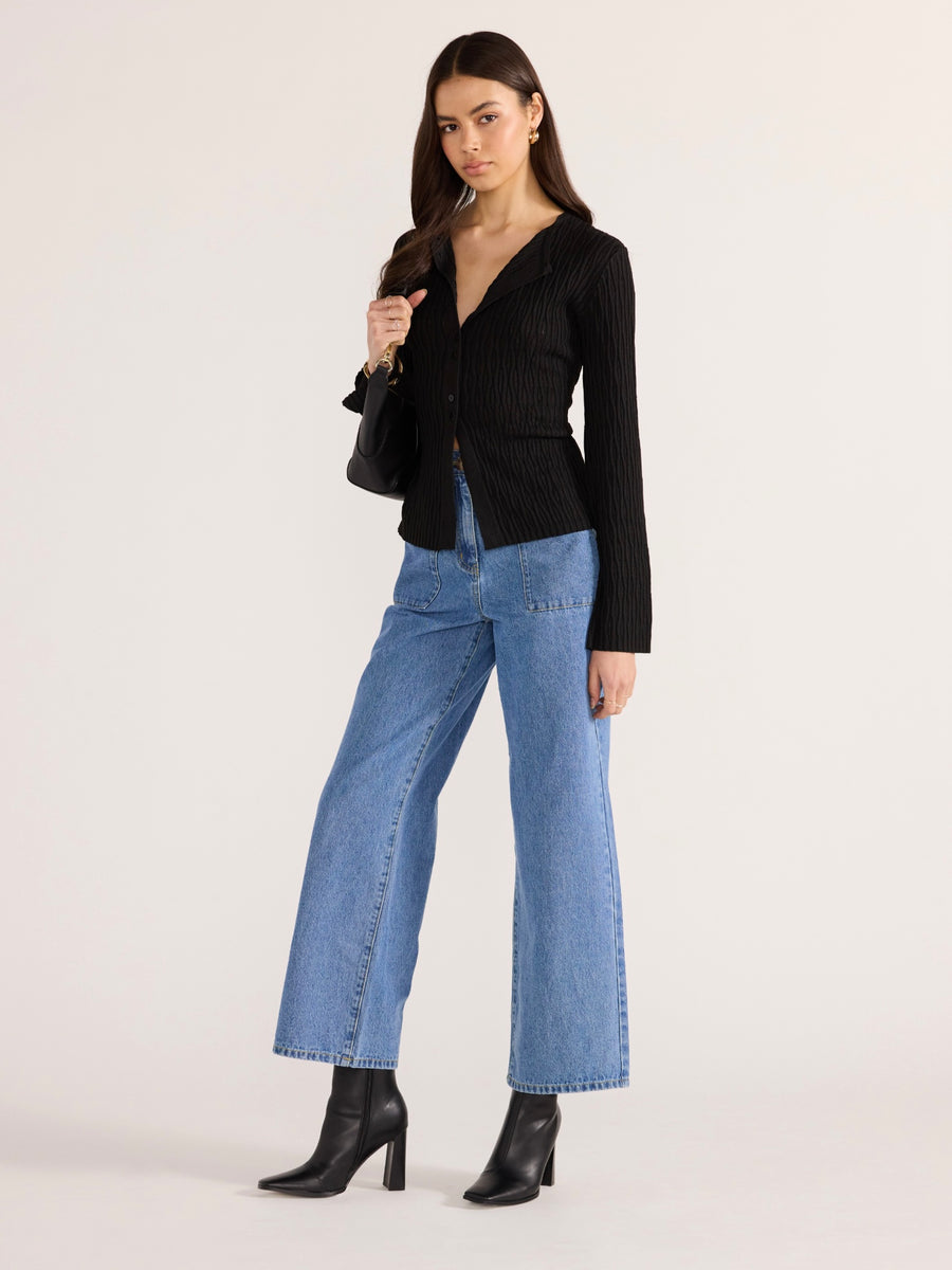 Johnna Button Knit Top