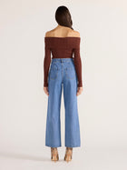 Zoe Off Shoulder Knit Top - Chocolate