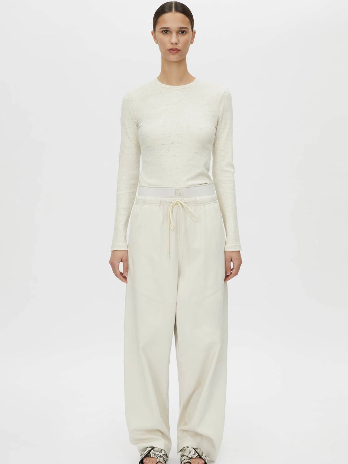 Nora Monogram Top - Ivory Marle
