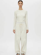 Nora Monogram Top - Ivory Marle