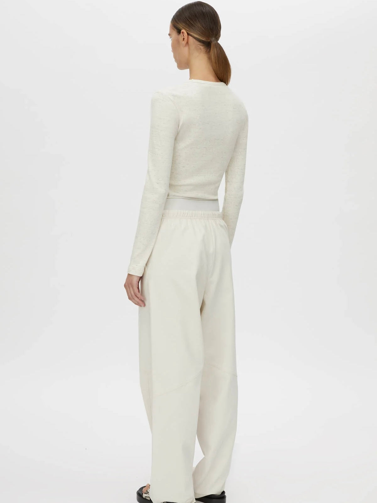 Nora Monogram Top - Ivory Marle
