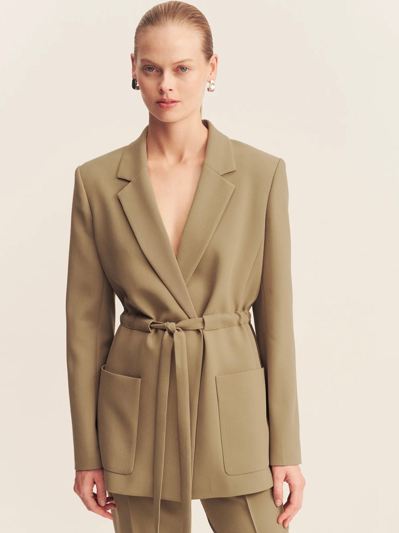 Irena Oversized Belted Blazer