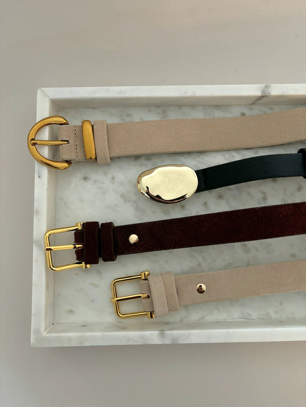 Halley Suede Belt - Stone