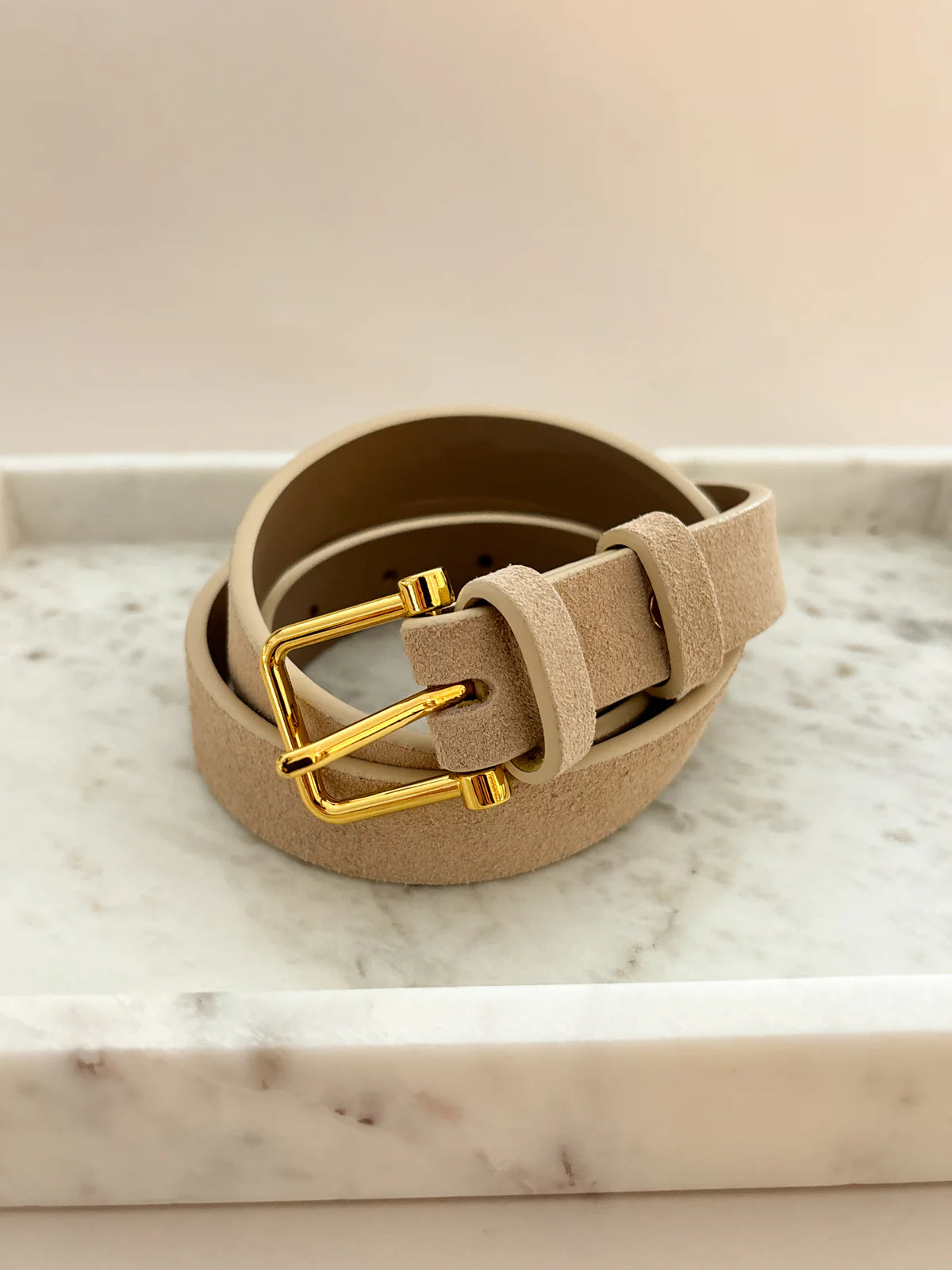 Halley Suede Belt - Stone