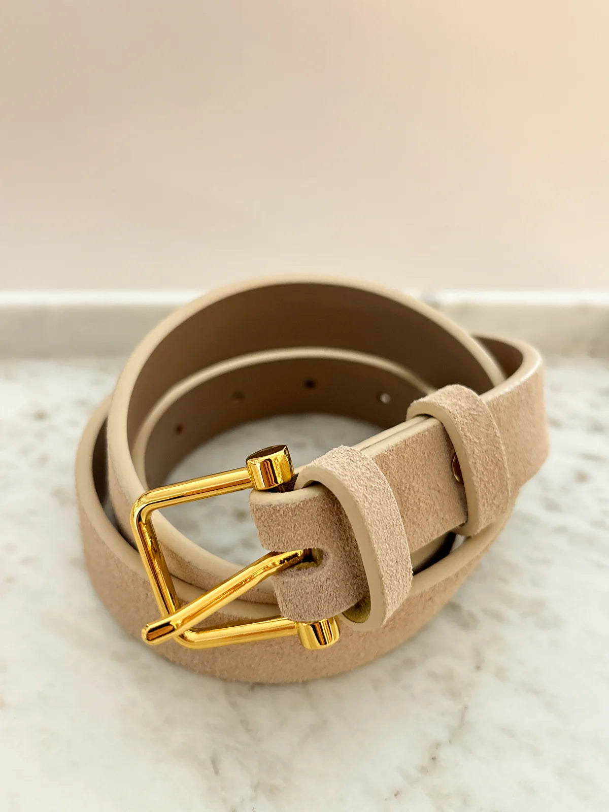 Halley Suede Belt - Stone