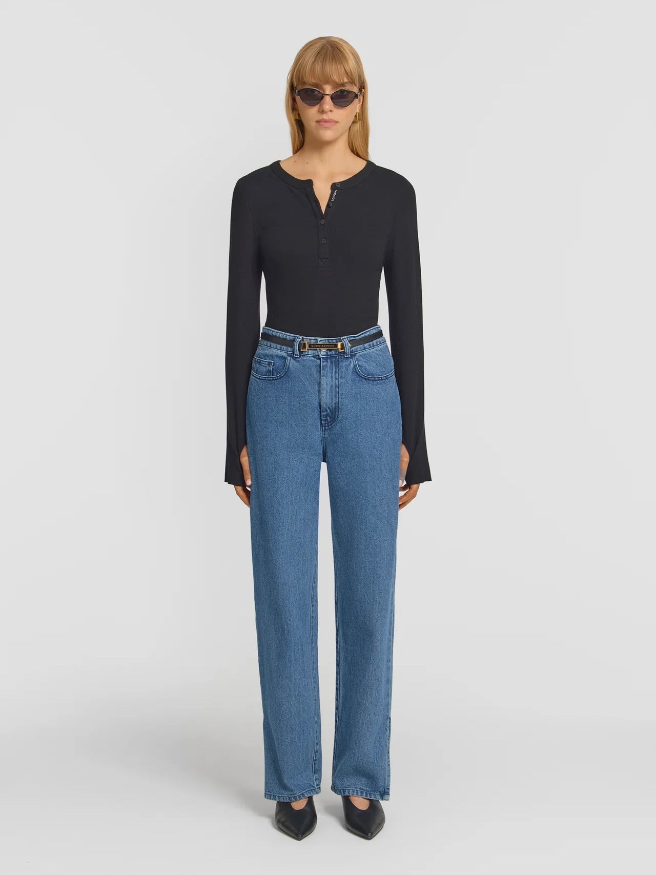 Clique Rib Henley - Black