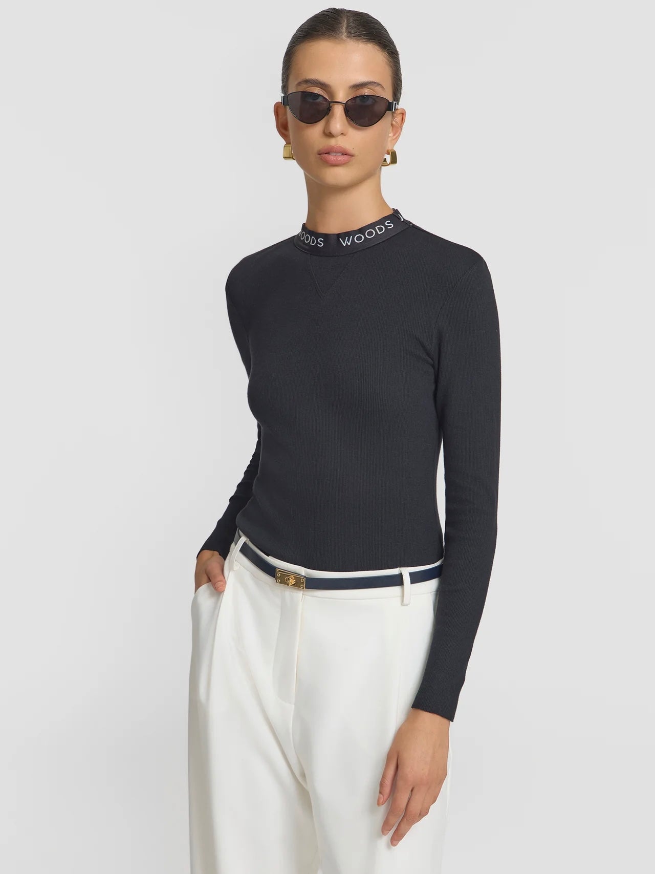 Woods Rib Longsleeve Tee - Black