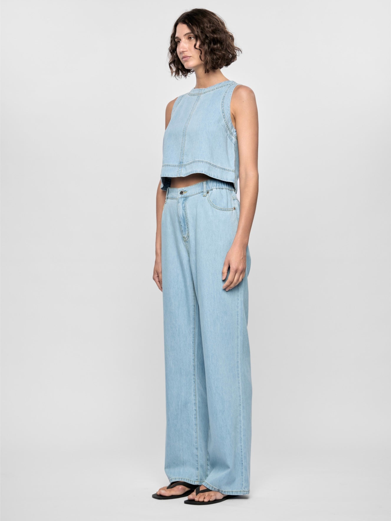 Amelia Chambray Top - Blue