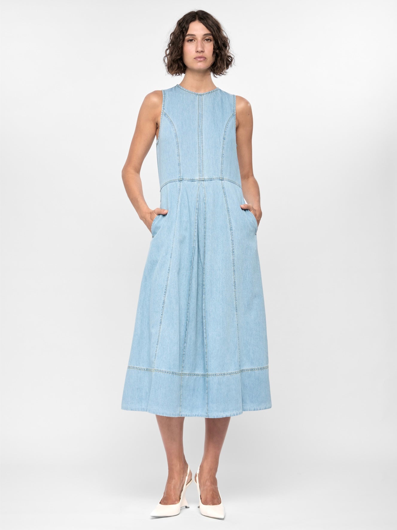 Amelia Chambray Midi Dress