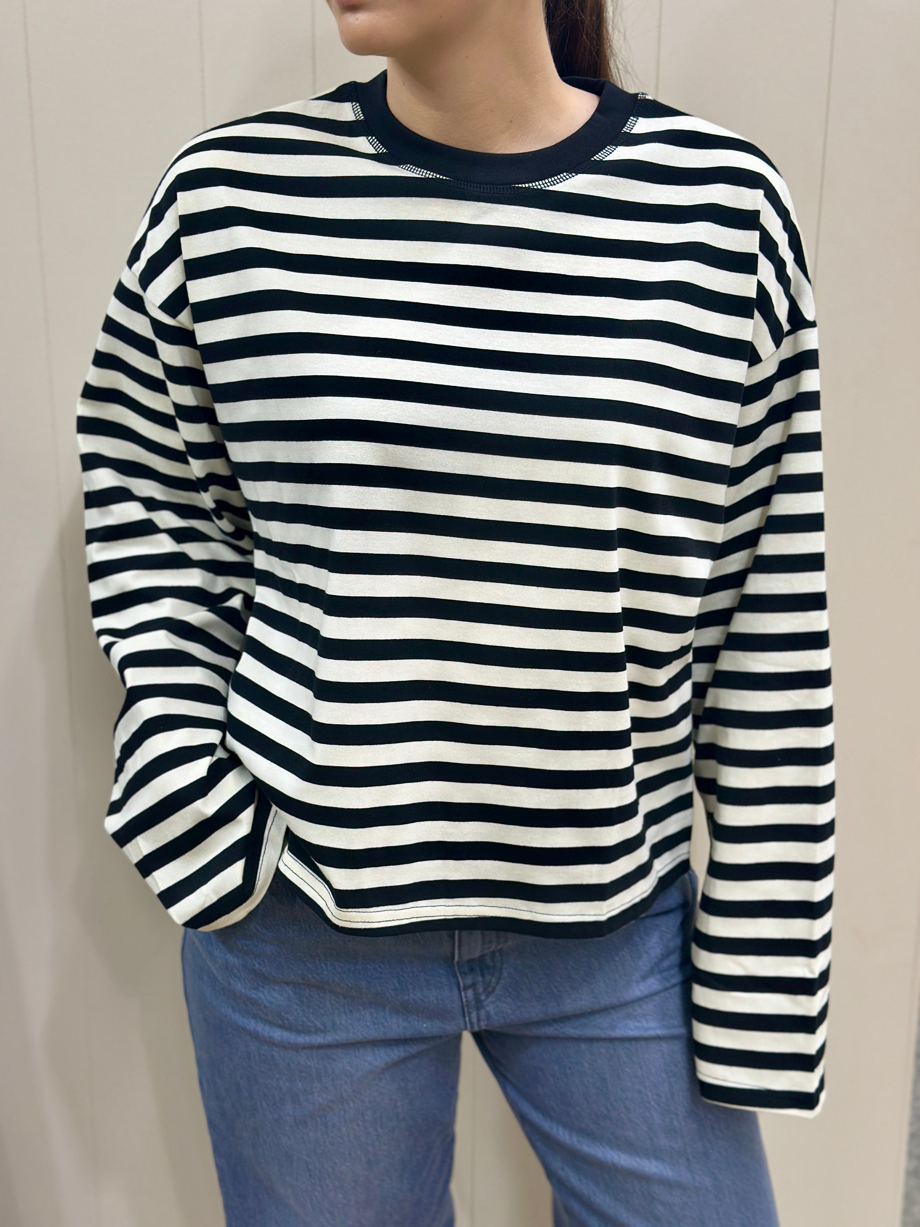Avery Long Sleeve - Black / White