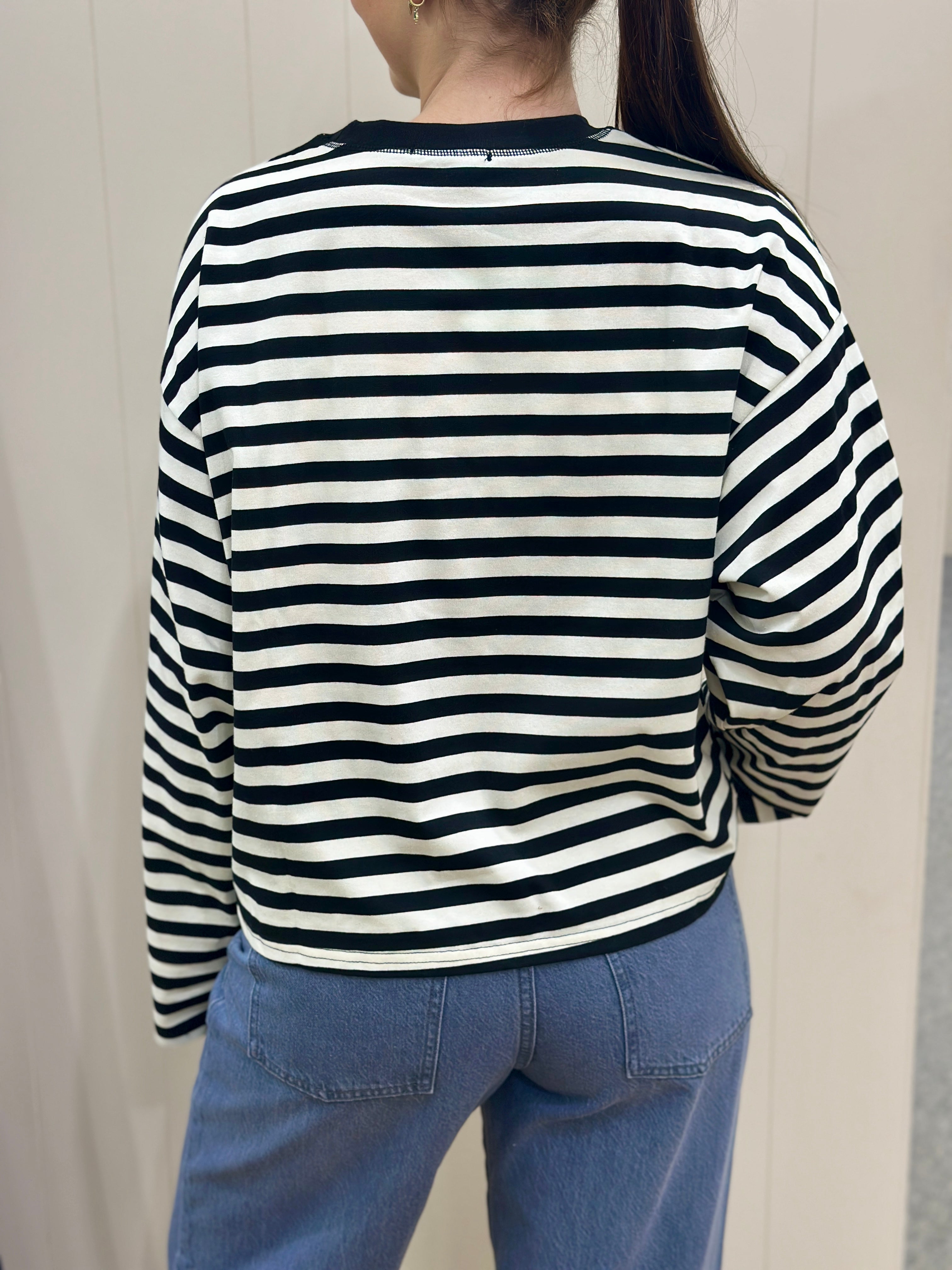 Avery Long Sleeve - Black / White