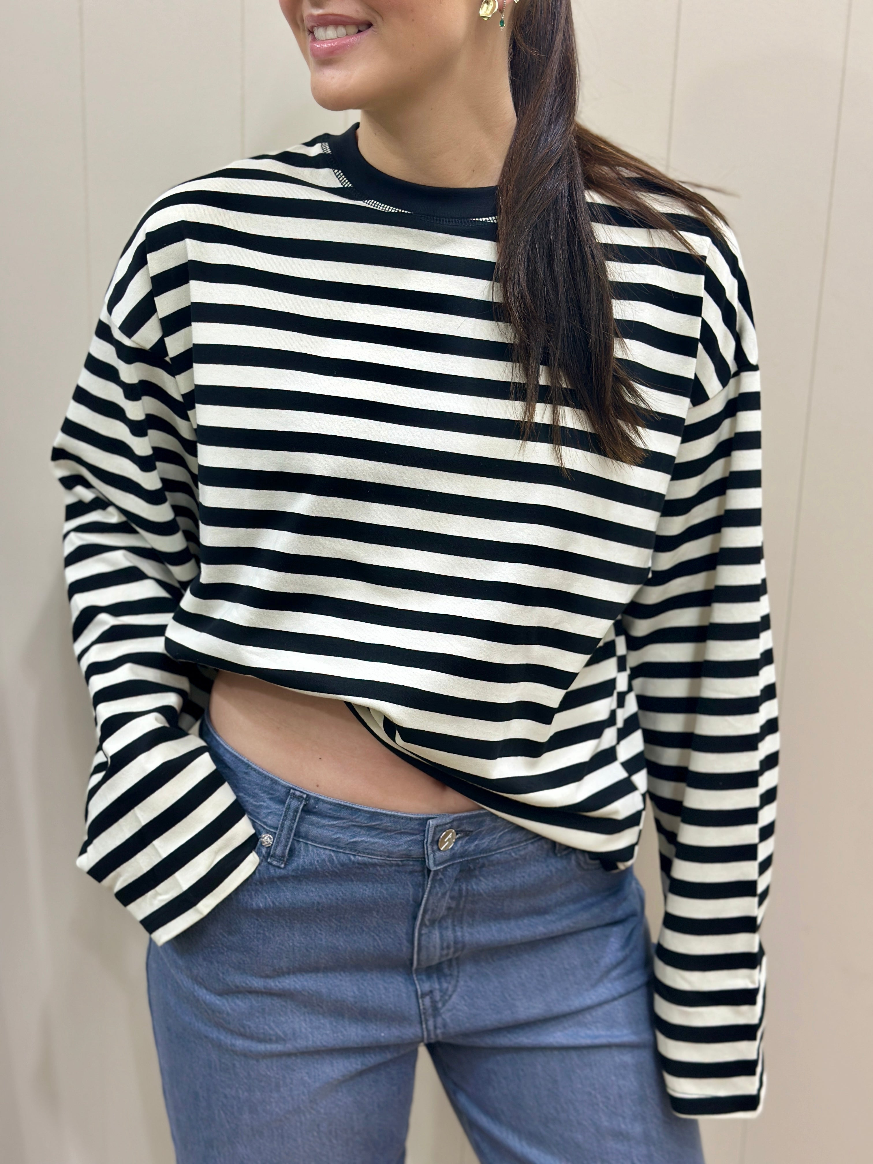 Avery Long Sleeve - Black / White