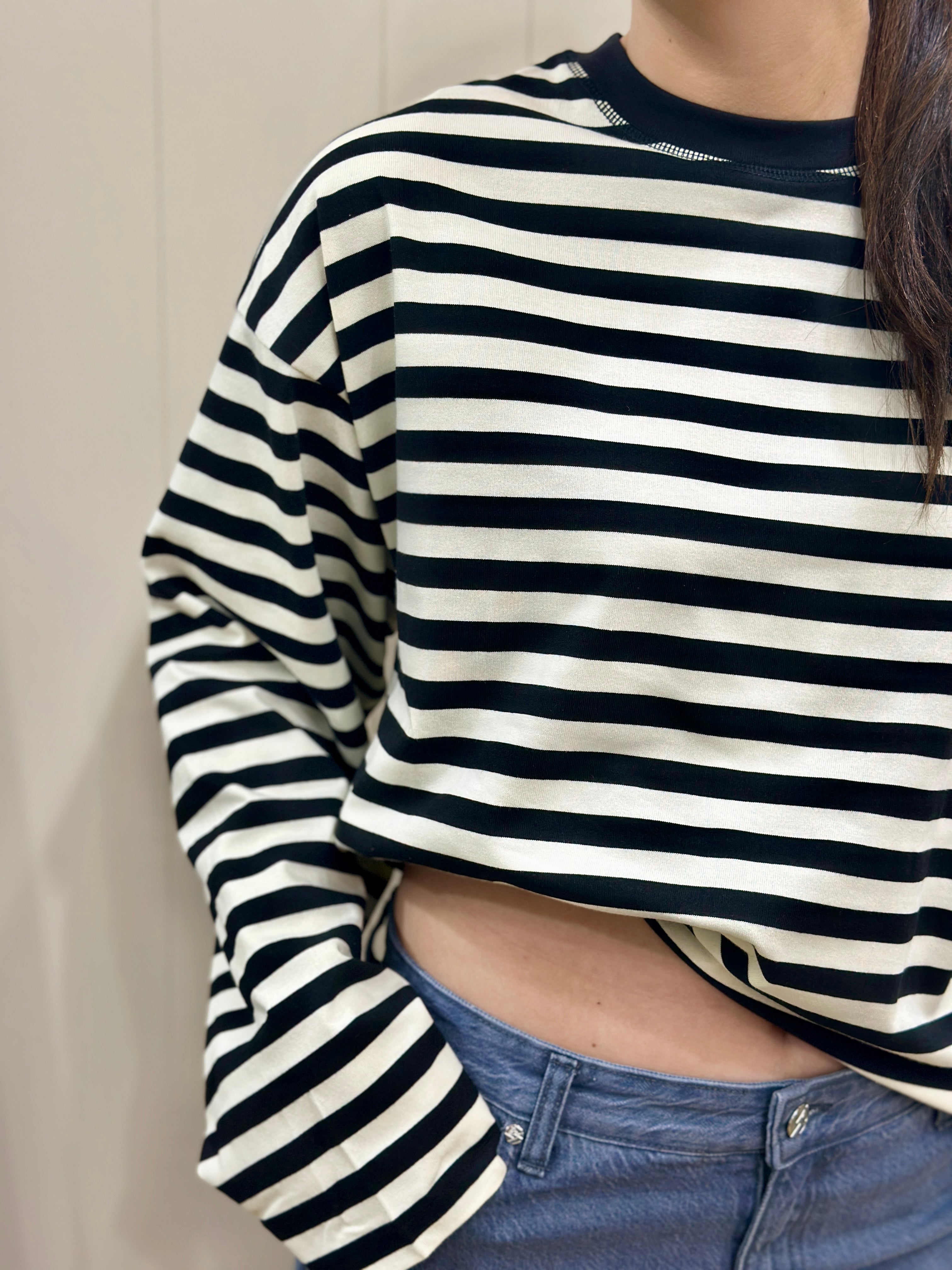 Avery Long Sleeve - Black / White
