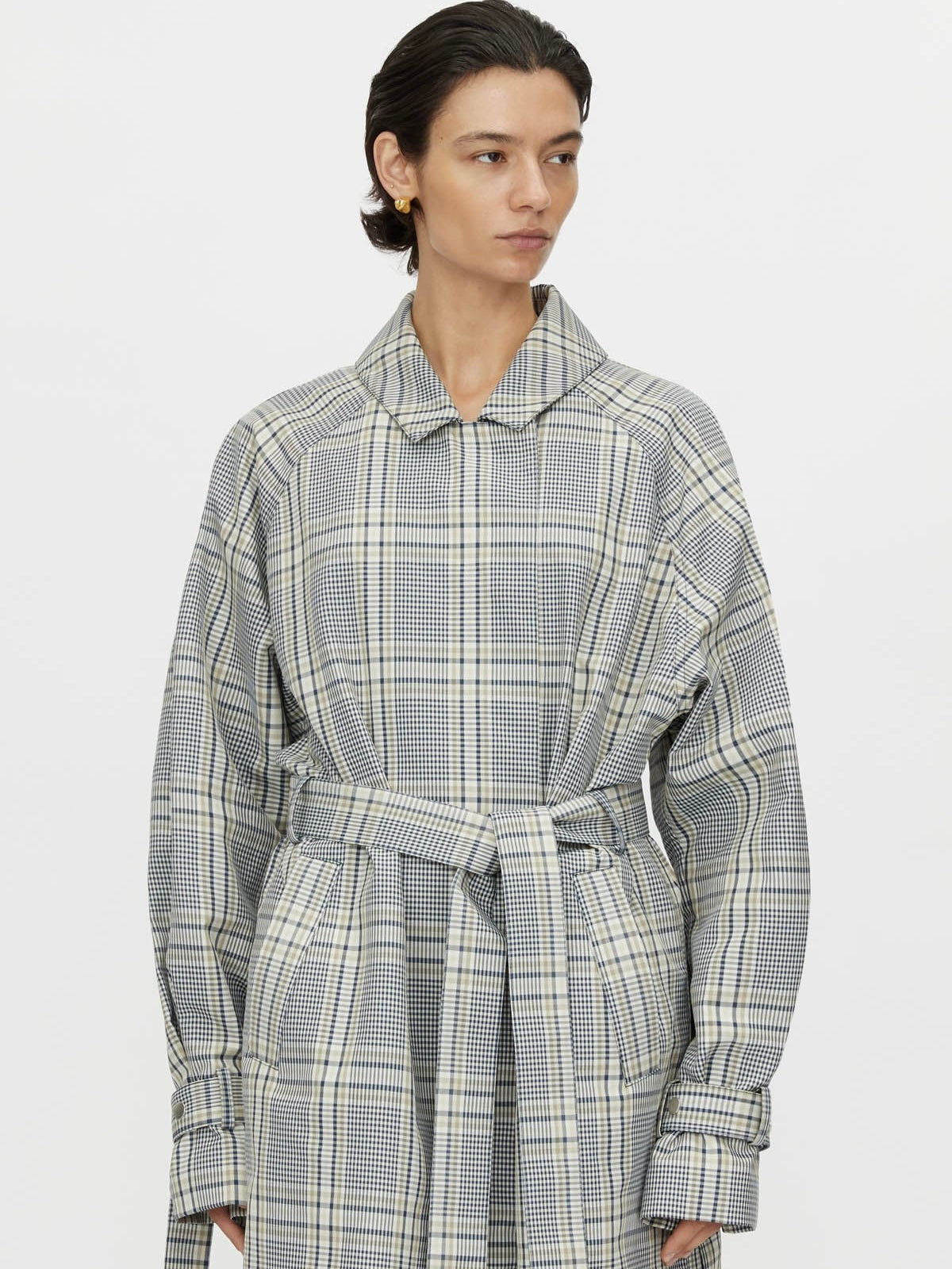 Delta Plaid Trench