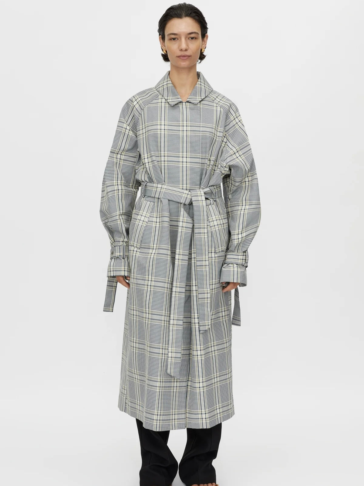 Delta Plaid Trench
