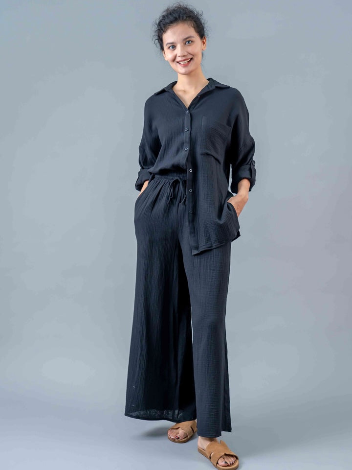 Nella Wide Leg Pant - Black