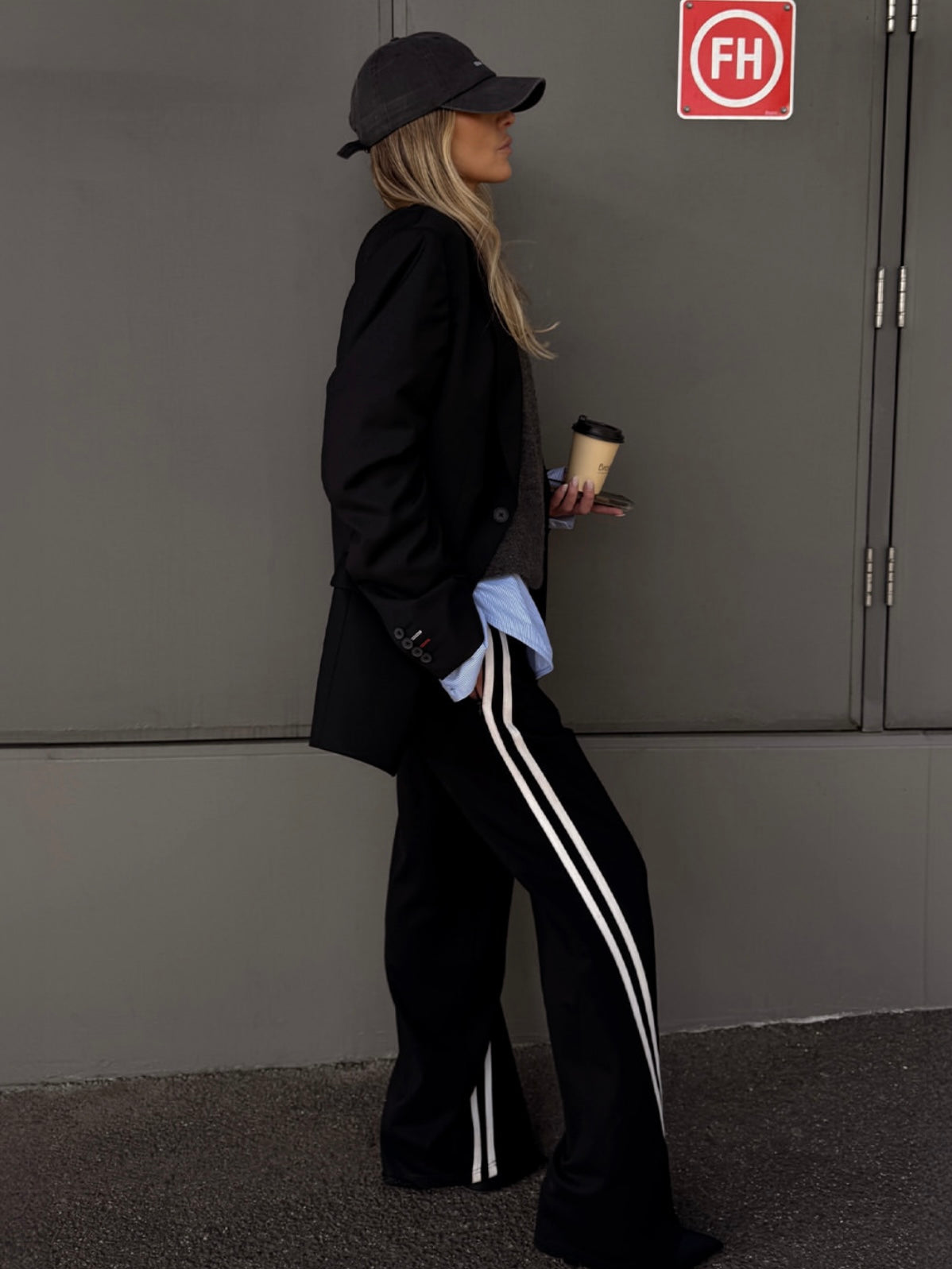 Valentina Stripe Pant - Black