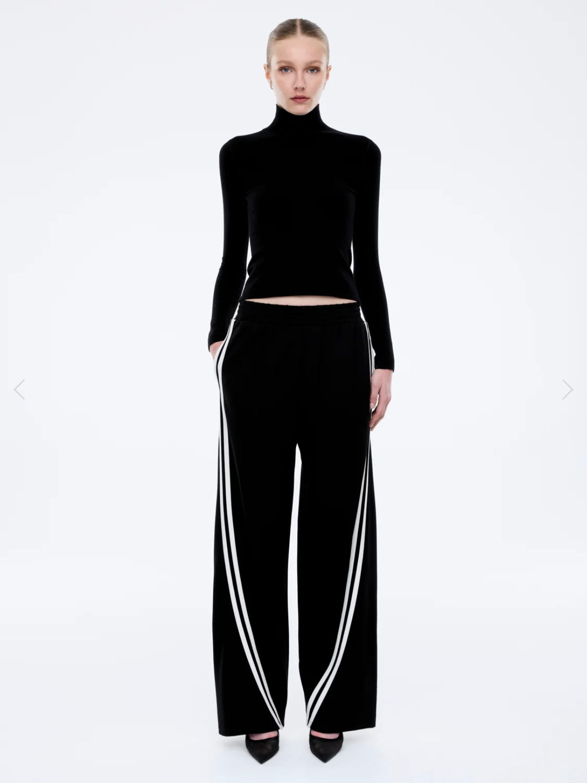 Valentina Stripe Pant - Black